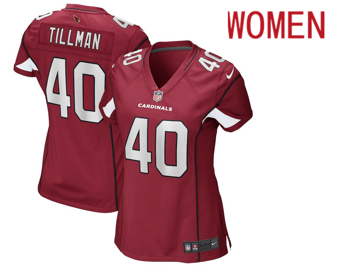 Women Arizona Cardinals #40 Pat Tillman Nike Red Game Retired Player NFL Jersey->women nfl jersey->Women Jersey